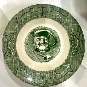 Set of 4 Green Transferware Berry Dish-4 set